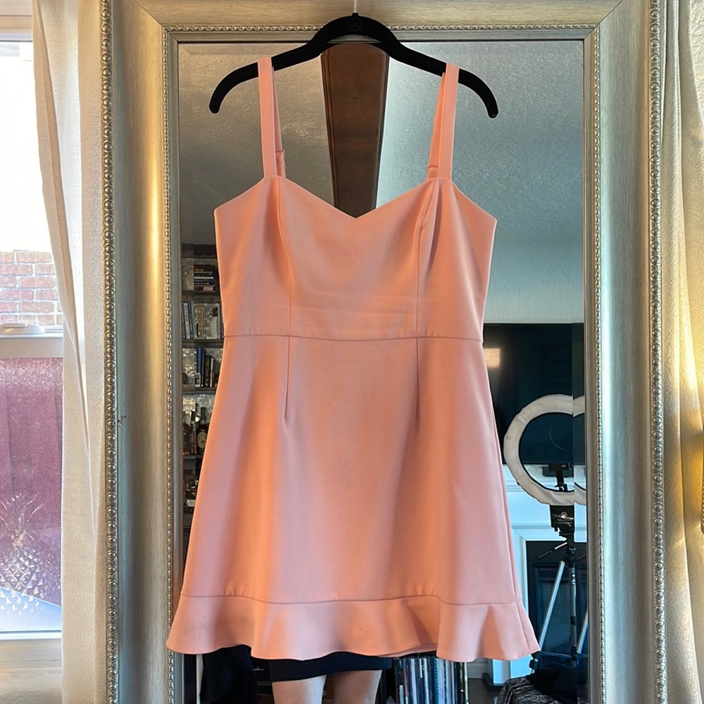 FRENCH CONNECTION PINK RUFFLE MINI DRESS